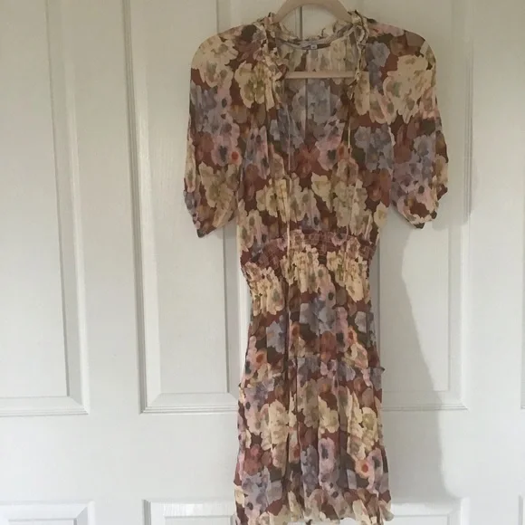 Rails floral puff sleeve dress XS - Picture 2 of 6